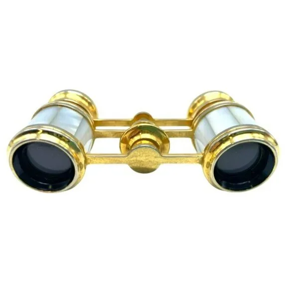 Antique French Opera Glasses Mother of Pearl Brass Theater Binoculars late 1800s - Picture 1 of 9